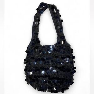 Vintage Black Sequin Women's Bag